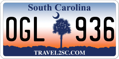 SC license plate OGL936
