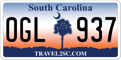 SC license plate OGL937