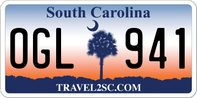 SC license plate OGL941