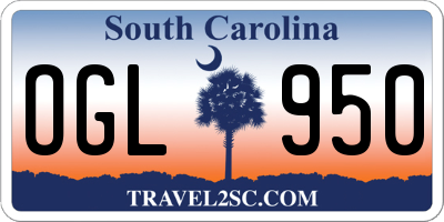 SC license plate OGL950