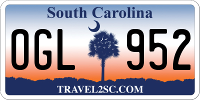SC license plate OGL952