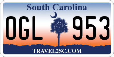 SC license plate OGL953