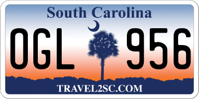 SC license plate OGL956
