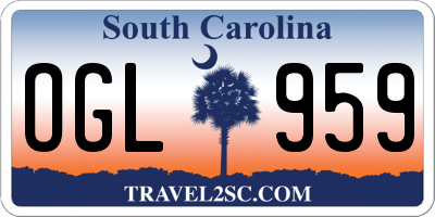 SC license plate OGL959