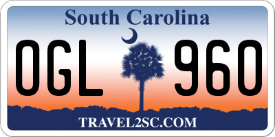 SC license plate OGL960