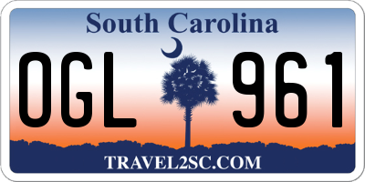 SC license plate OGL961