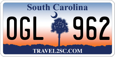 SC license plate OGL962
