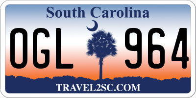SC license plate OGL964
