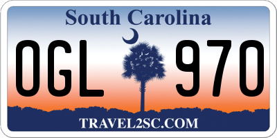 SC license plate OGL970