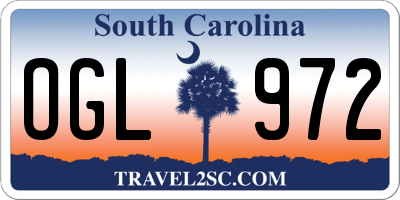 SC license plate OGL972