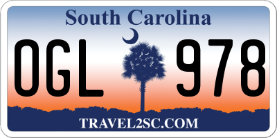 SC license plate OGL978