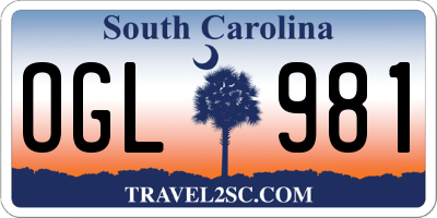 SC license plate OGL981
