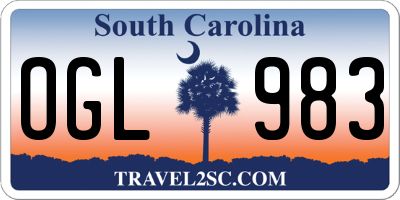 SC license plate OGL983