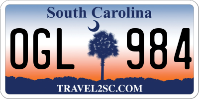 SC license plate OGL984