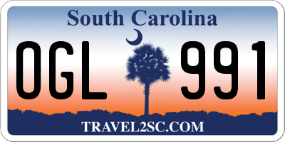 SC license plate OGL991