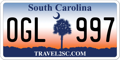 SC license plate OGL997