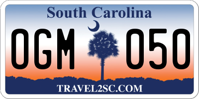 SC license plate OGM050