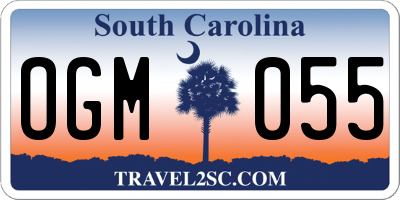 SC license plate OGM055