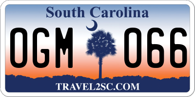 SC license plate OGM066
