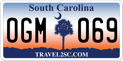SC license plate OGM069