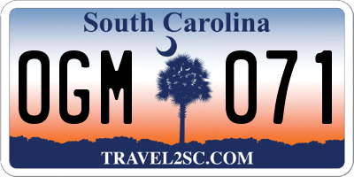SC license plate OGM071