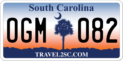 SC license plate OGM082