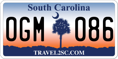 SC license plate OGM086