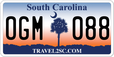 SC license plate OGM088