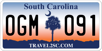 SC license plate OGM091