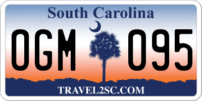SC license plate OGM095