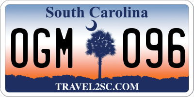 SC license plate OGM096