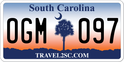 SC license plate OGM097