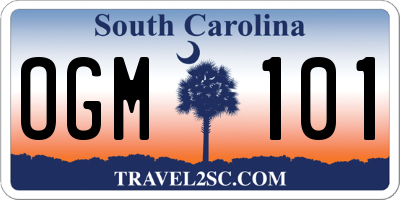 SC license plate OGM101