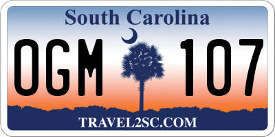 SC license plate OGM107