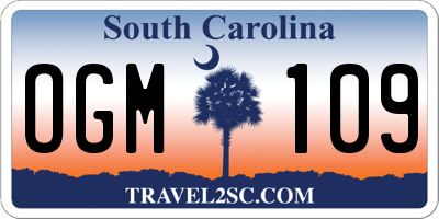 SC license plate OGM109
