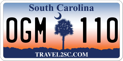 SC license plate OGM110