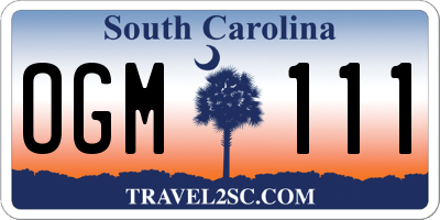 SC license plate OGM111