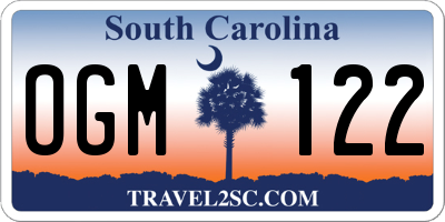 SC license plate OGM122