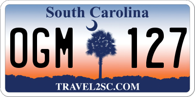 SC license plate OGM127