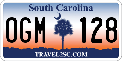 SC license plate OGM128