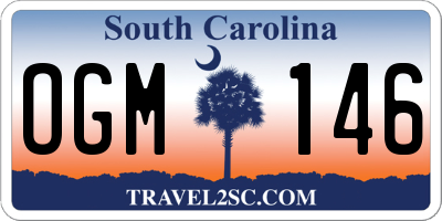 SC license plate OGM146