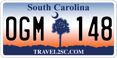 SC license plate OGM148