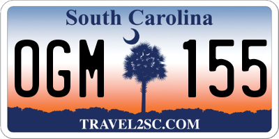 SC license plate OGM155