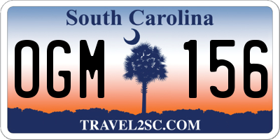 SC license plate OGM156