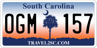 SC license plate OGM157