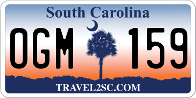 SC license plate OGM159