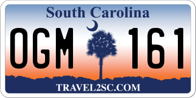 SC license plate OGM161