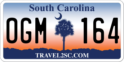 SC license plate OGM164