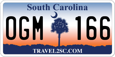 SC license plate OGM166