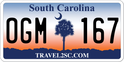 SC license plate OGM167